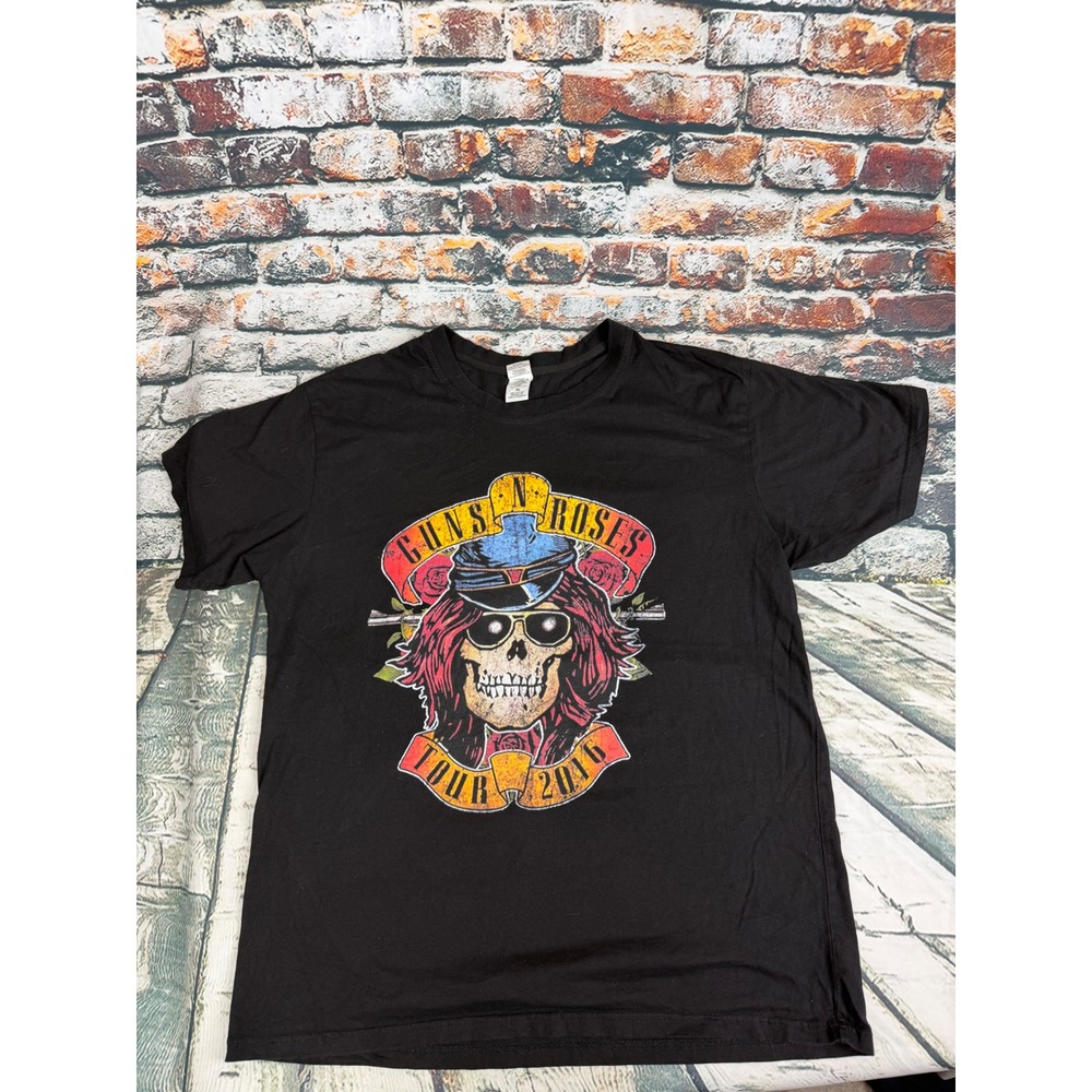 Guns N Roses Not In This Lifetime Tour 2016 Shirt Mens XL Black Graphic Band Tee